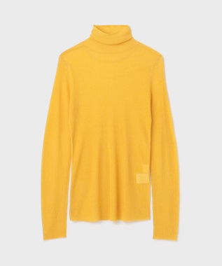 GRACE CONTINENTAL シアーリブタートルトップ イエロー