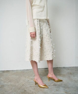 GRACE CONTINENTAL リボンヤーンフレアパンツ キナリ