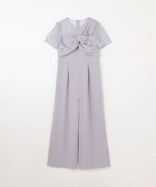 GRACE CONTINENTAL ドレープリボンサロペット グレー