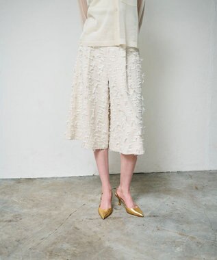 GRACE CONTINENTAL リボンヤーンフレアパンツ キナリ
