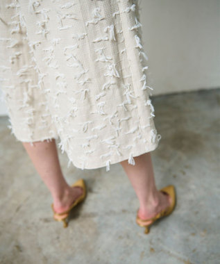 GRACE CONTINENTAL リボンヤーンフレアパンツ キナリ