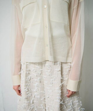 GRACE CONTINENTAL リボンヤーンフレアパンツ キナリ