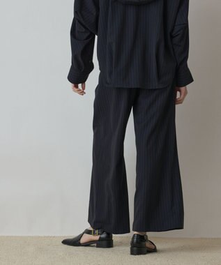 GRACE CONTINENTAL タックワイドパンツ ストライプ