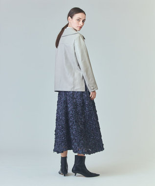 GRACE CONTINENTAL ラムレザーPコート グレー