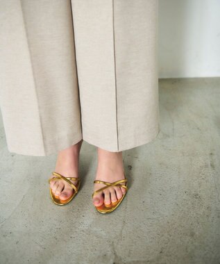 GRACE CONTINENTAL 麻調ベルトサロペット ベージュ