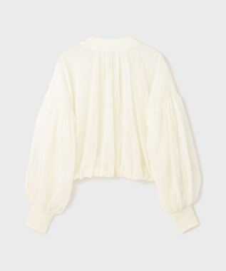 GRACE CONTINENTAL シアーニットバルーンジャケット ホワイト