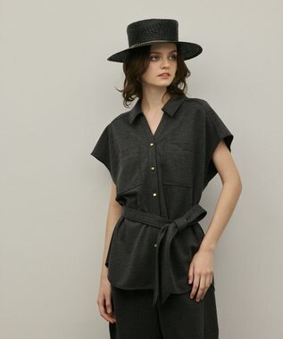 GRACE CONTINENTAL ジャージワークシャツ グレー