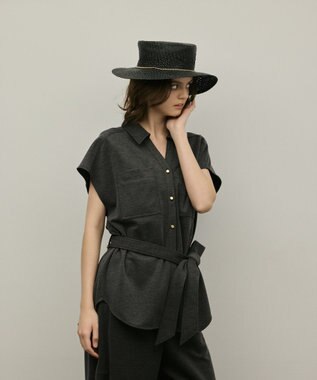 GRACE CONTINENTAL ジャージワークシャツ グレー