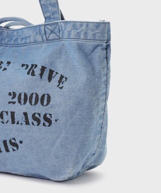 GRACE CONTINENTAL レタードデニムトート ブルー