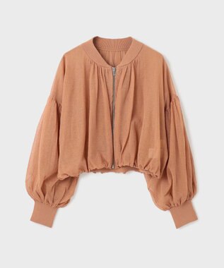 GRACE CONTINENTAL シアーニットバルーンジャケット ピンク