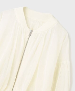 GRACE CONTINENTAL シアーニットバルーンジャケット ホワイト