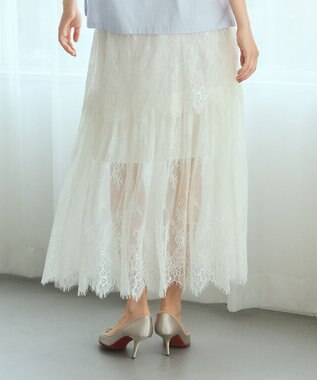 GRACE CONTINENTAL レース切替ティアードスカート キナリ