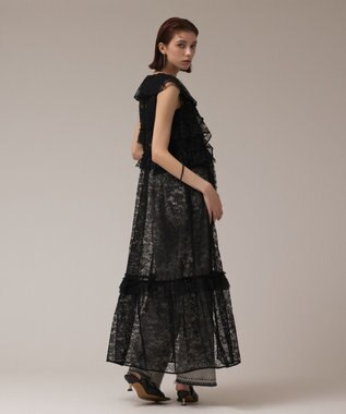 GRACE CONTINENTAL フリルカラーレースワンピース ブラック