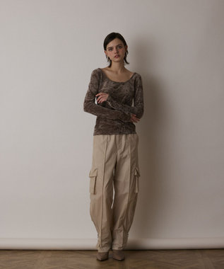 GRACE CONTINENTAL ナイロンジップカーゴパンツ ベージュ