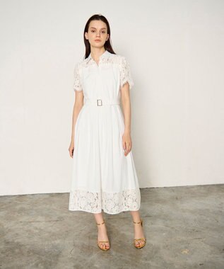 レースコンビタフタワンピース / GRACE CONTINENTAL | GRACE レースコンビタフタワンピース / GRACE CONTINENTAL | GRACE