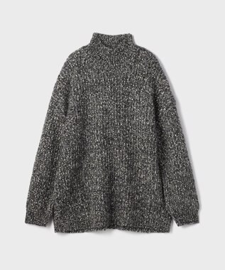 GRACE CONTINENTAL フリンジケープニットトップ ブラック