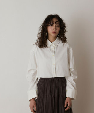 GRACE CONTINENTAL タックスリーブデニムシャツ ホワイト