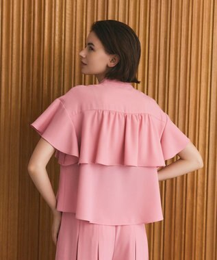 GRACE CONTINENTAL ラッフルレイヤードブラウス ピンク