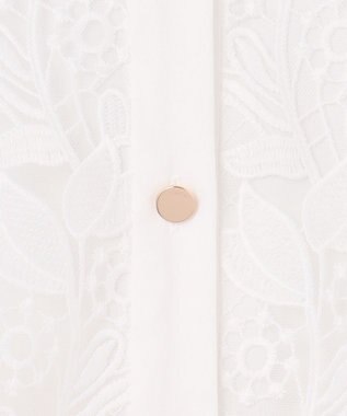 GRACE CONTINENTAL ストライプフラワー刺繍ワンピース ホワイト