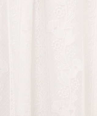 GRACE CONTINENTAL ストライプフラワー刺繍ワンピース ホワイト