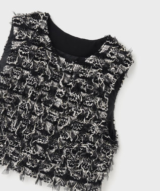 GRACE CONTINENTAL コンパクトフリンジベスト マルチ