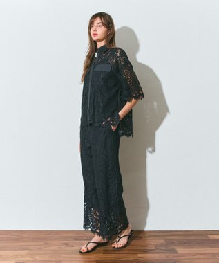 GRACE CONTINENTAL レースイージーパンツ ブラック