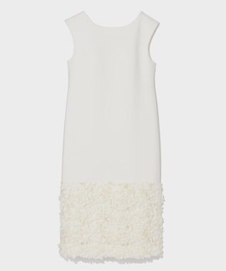 GRACE CONTINENTAL フラワーチュール切替ドレス ホワイト