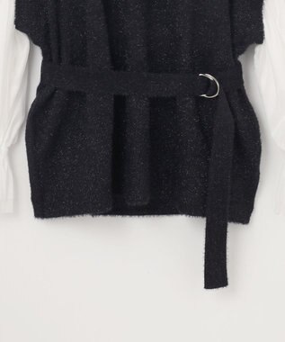 GRACE CONTINENTAL フェザーニットコンビトップ ブラック