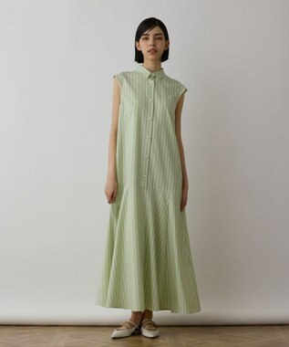 GRACE CONTINENTAL ストライプシャツワンピース グリーン