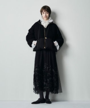 GRACE CONTINENTAL ドットフラワーembドレス ブラック