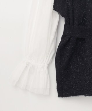 GRACE CONTINENTAL フェザーニットコンビトップ ブラック