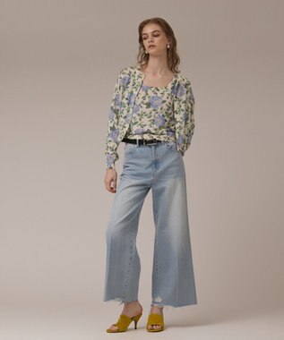 GRACE CONTINENTAL バギーデニムパンツ サックス