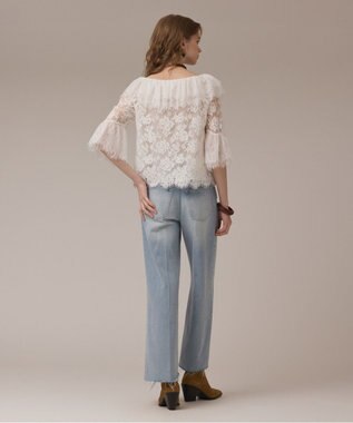 GRACE CONTINENTAL バギーデニムパンツ サックス