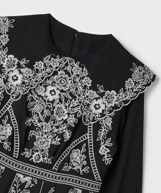 GRACE CONTINENTAL パターン刺繍ワンピース ブラック