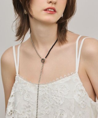 GRACE CONTINENTAL チュールレースロングワンピース ホワイト