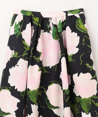 GRACE CONTINENTAL グログランボタニカルスカート ブラック