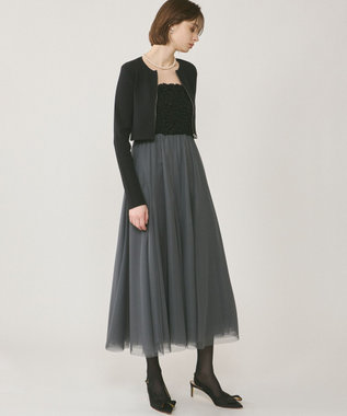 GRACE CONTINENTAL ショートリブニットカーディガン ブラック