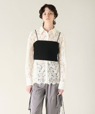GRACE CONTINENTAL コードレースオーバーシャツ ホワイト