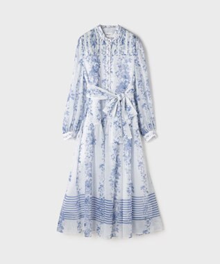 GRACE CONTINENTAL フラワープリントティアードワンピース ホワイト