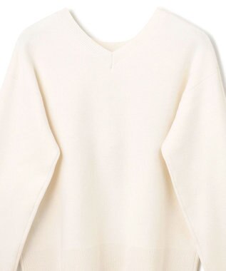 GRACE CONTINENTAL ロゴビジューニットトップ ホワイト