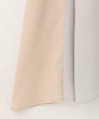 GRACE CONTINENTAL プリーツ配色ワンピース グレー