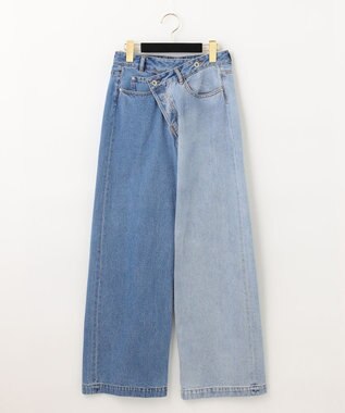 GRACE CONTINENTAL ワイドデニムパンツ バイカラー