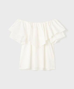 GRACE CONTINENTAL フリルオフショルトップ キナリ