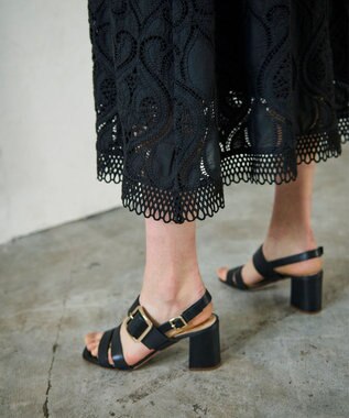 GRACE CONTINENTAL エンブロイダリーロングスカート ブラック