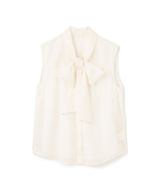 GRACE CONTINENTAL チンツボウタイノースリーブブラウス ホワイト