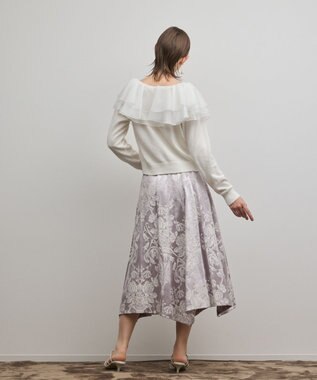 GRACE CONTINENTAL オーナメントジャガードハンカチヘムスカート ラベンダー