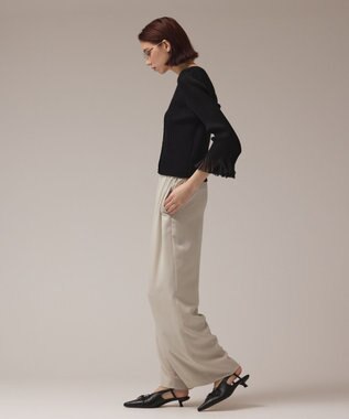 GRACE CONTINENTAL シアーフリルニットカーディガン ブラック