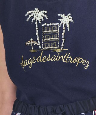 GRACE CONTINENTAL ビジューモチーフノースリーブ ネイビー