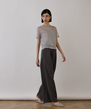 GRACE CONTINENTAL ブライトシアーニットトップ グレー