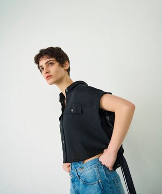 GRACE CONTINENTAL ショートポンチョシャツ ブラック